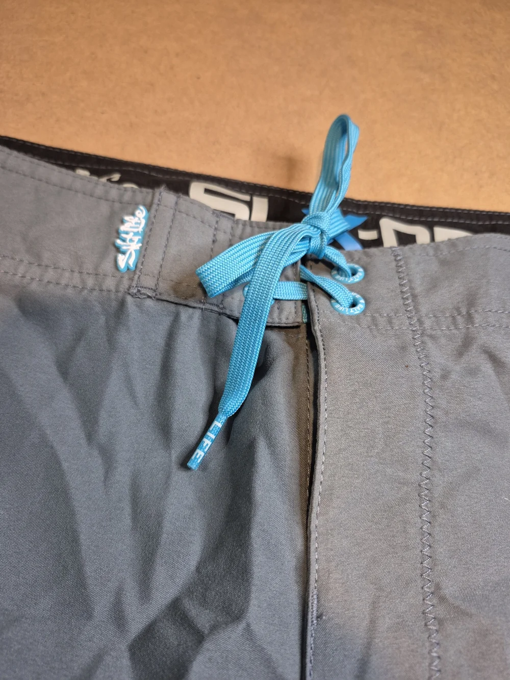 Salt Life Grey Boardshorts with Teal Drawstring 4563/7